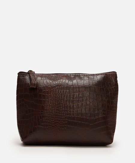 nécessaire croco marrom UNICO