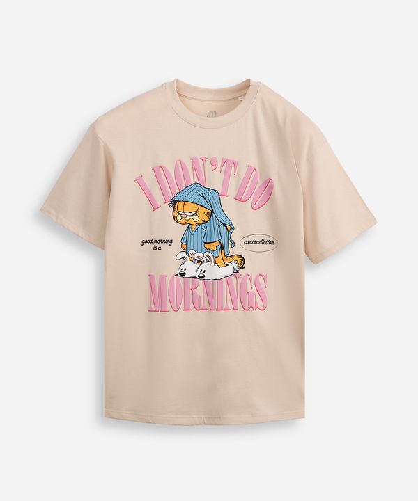camiseta oversized juvenil de pijama bege 16