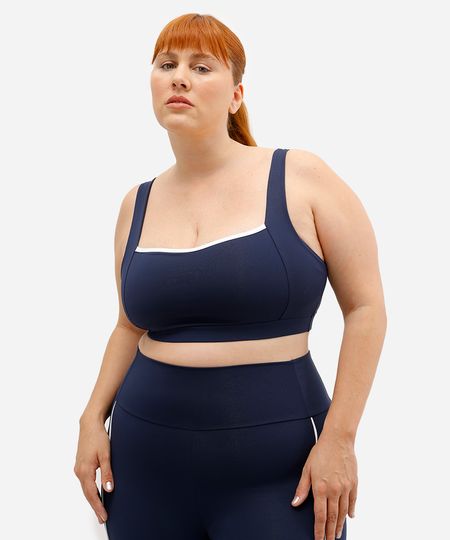 top feminino esportivo ace decote coração plus size azul GG1 top feminino esportivo ace decote coração plus size azul GG1