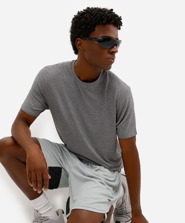 camiseta masculina manga curta cinza M