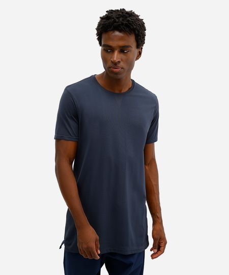 camiseta masculina de poliamida esportiva ace sem costura azul P