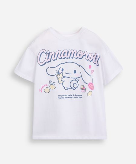 camiseta de algodão infantil manga curta cinnamoroll off white 10 camiseta de algodão infantil manga curta cinnamoroll off white 10