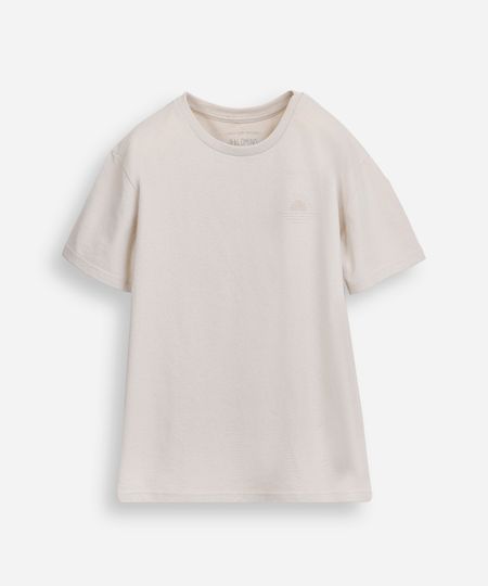camiseta de algodão infantil manga curta bege 8
