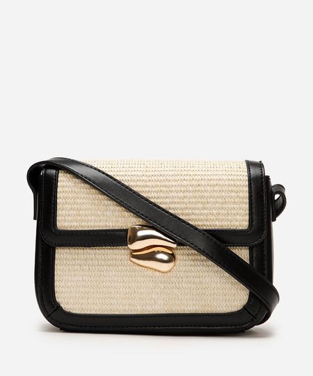 bolsa shoulder bag feminina texturizada preta UNICO