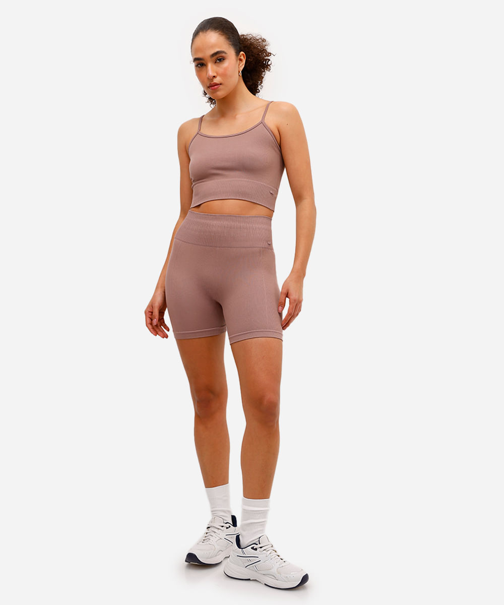 bermuda feminina esportiva ace de poliamida sem costura rosa