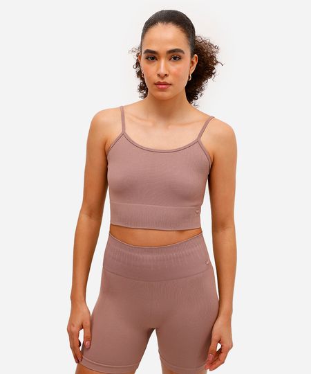 top feminino esportivo ace de poliamida sem costura rosa P