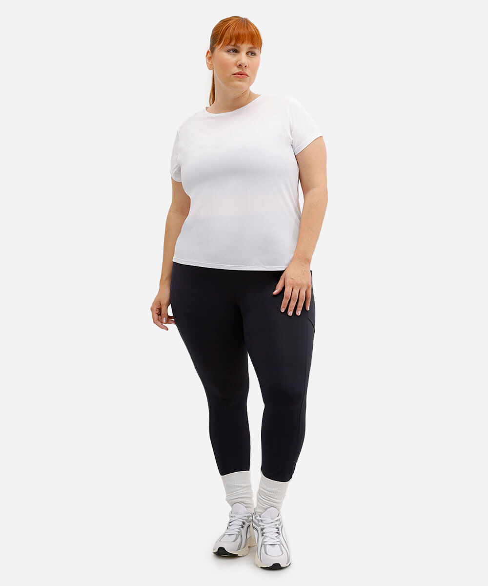 calça legging plus size com bolso esportiva ace preta
