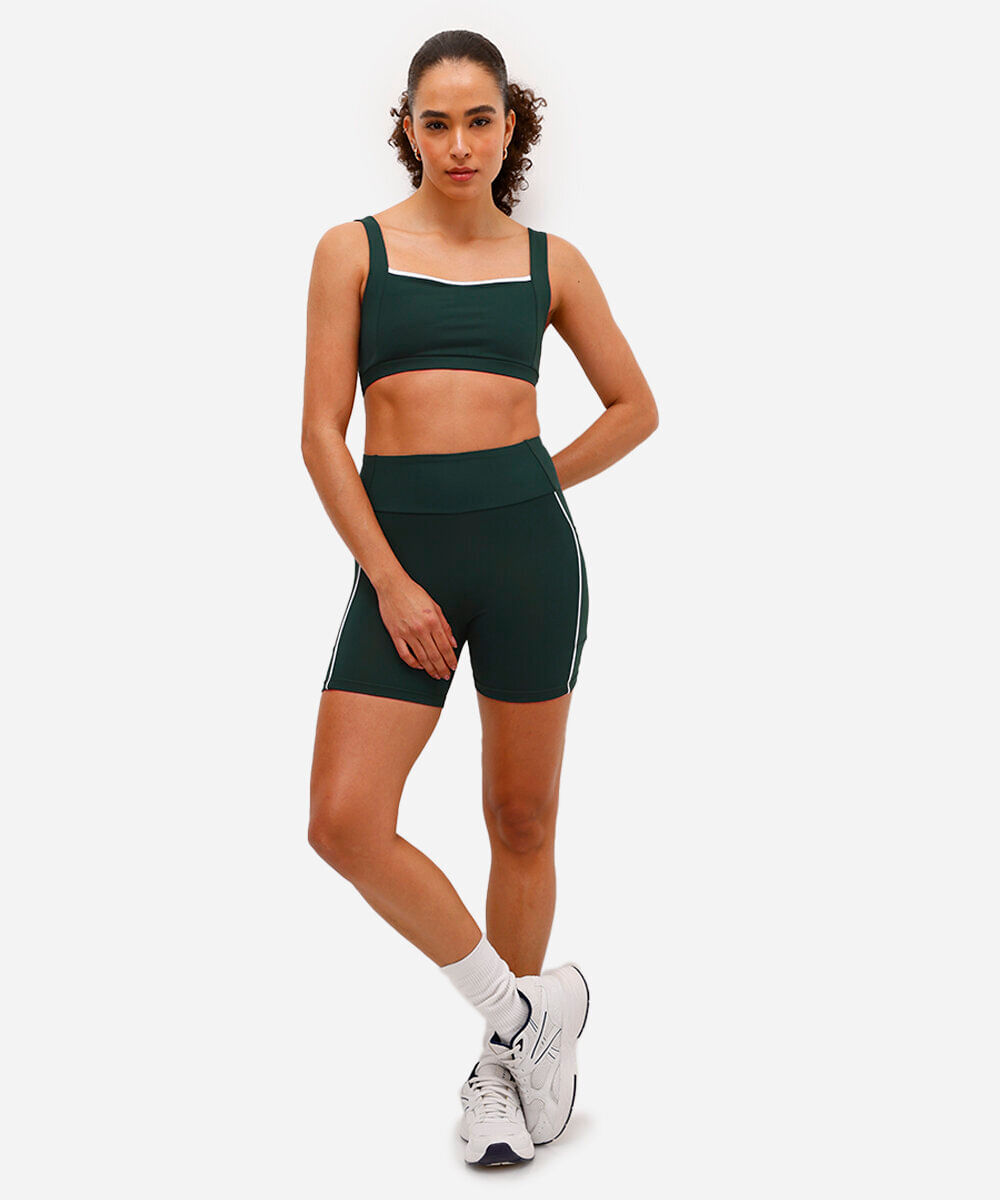 bermuda feminina esportiva ace com nervura verde