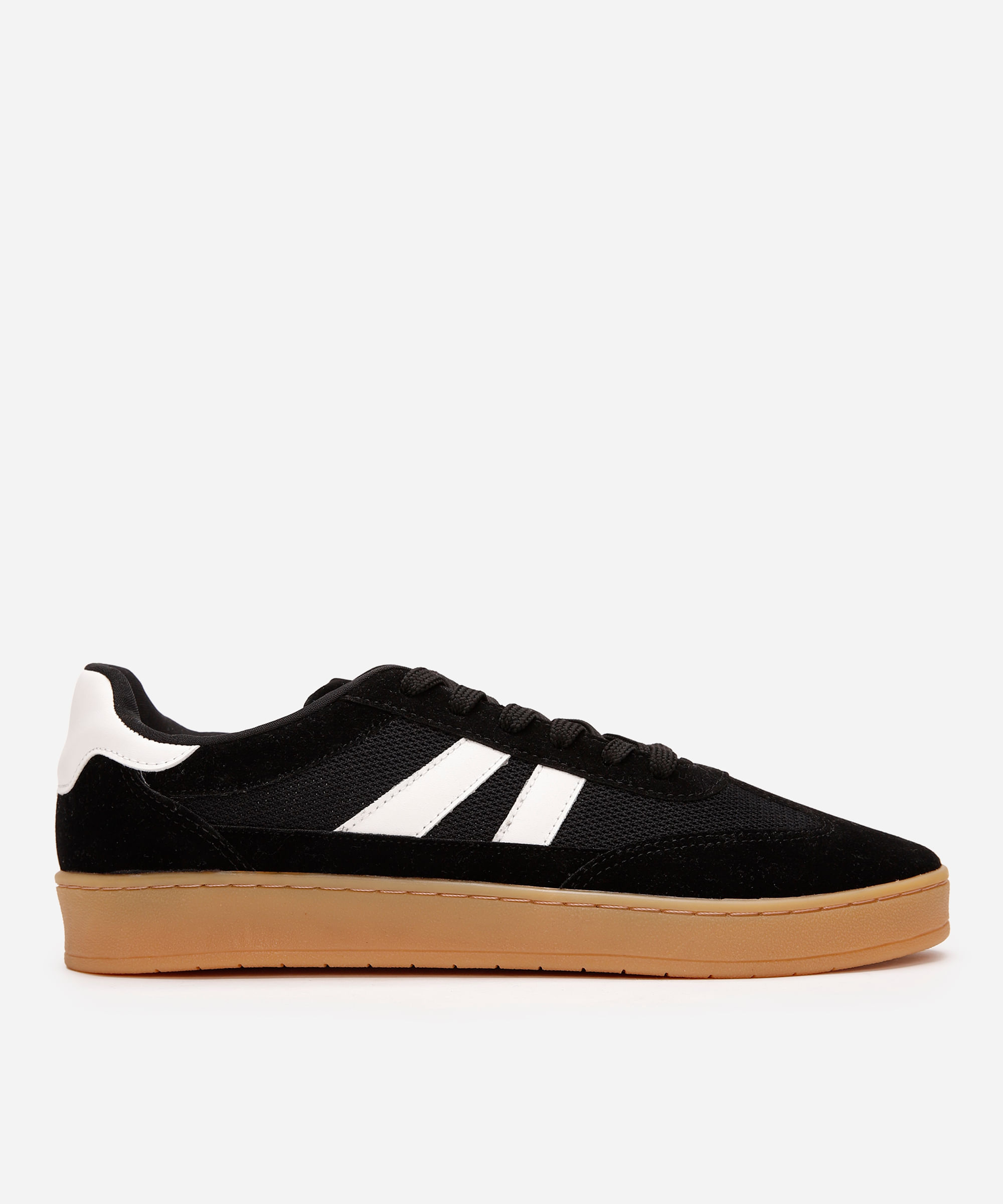 tênis casual masculino com recortes texturizado ace preto