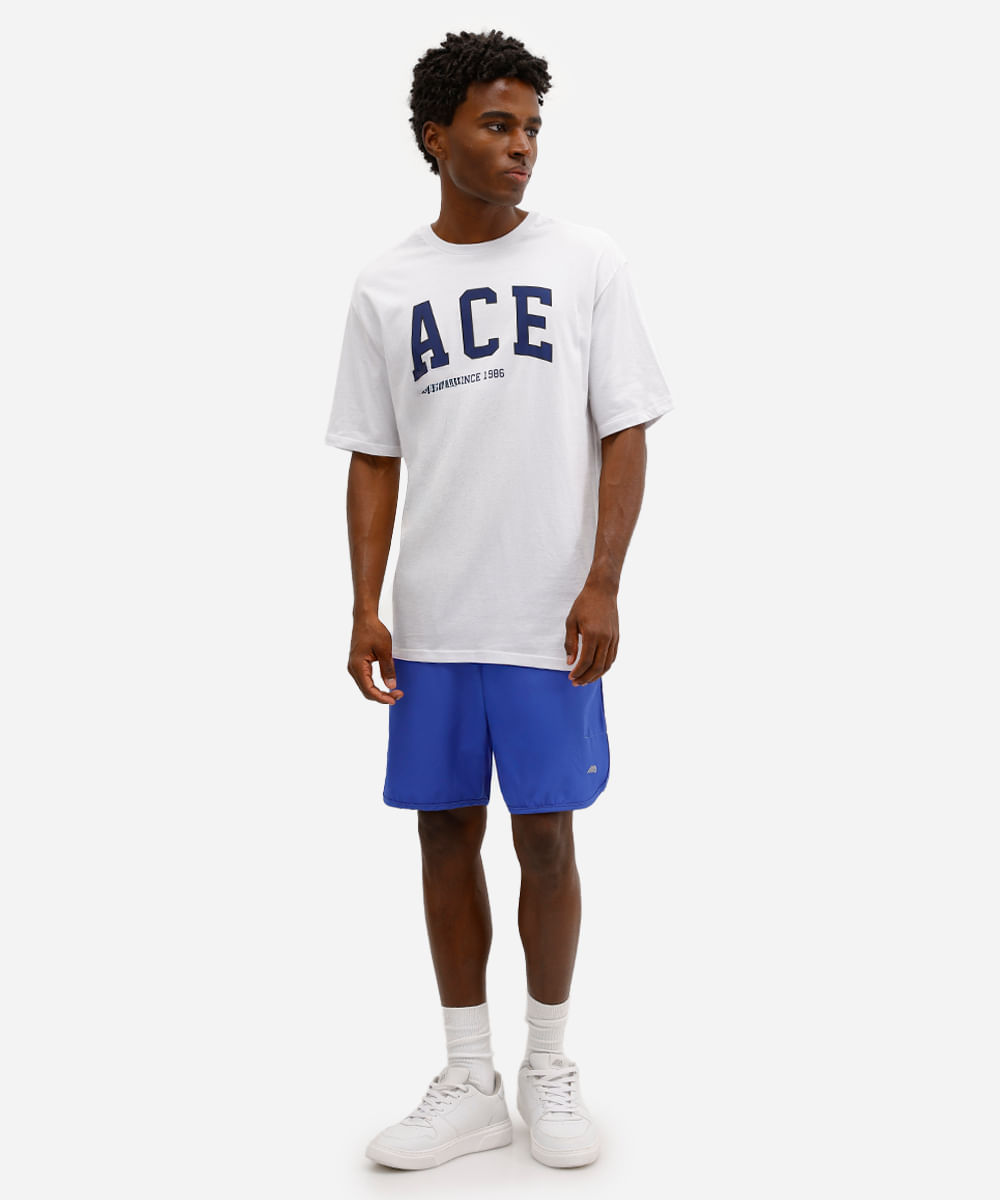short masculino esportivo ace azul