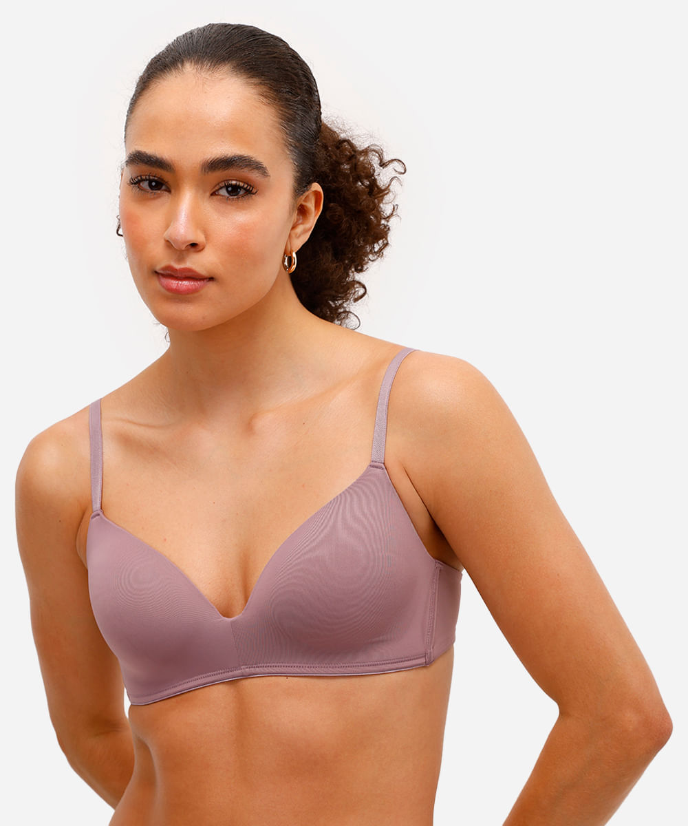 sutiã triângulo com bojo roxo