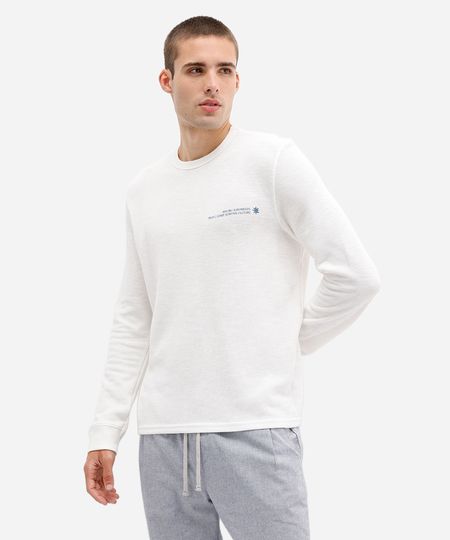 camiseta masculina manga longa estampada off white PP