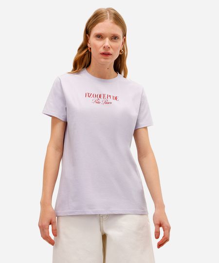 camiseta feminina de algodão fiz o que pude lilás PP camiseta feminina de algodão fiz o que pude lilás PP