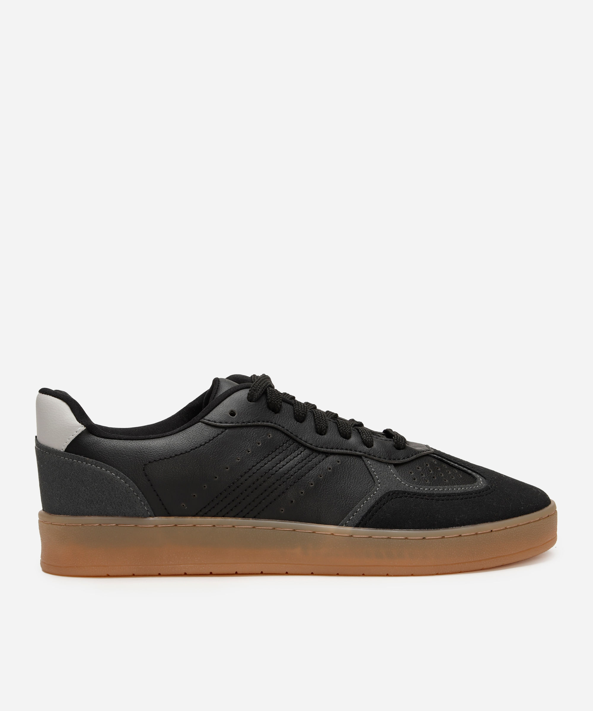 tênis casual masculino com recortes ace preto