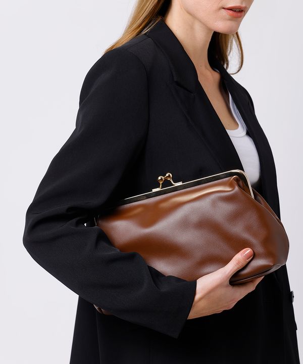 bolsa clutch com alça removível mindset marrom UNICO