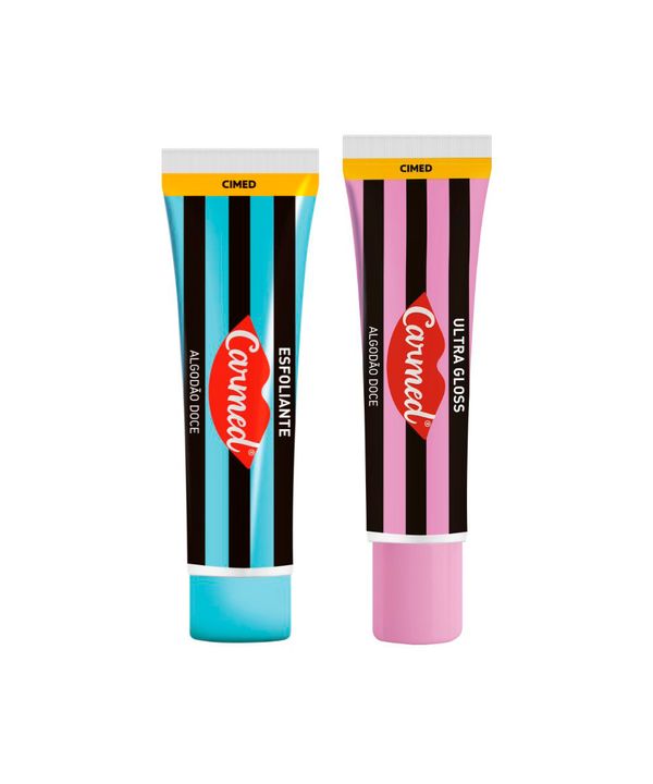 kit carmed fini com esfoliante e ultra gloss labial algodão doce 10g UNICO