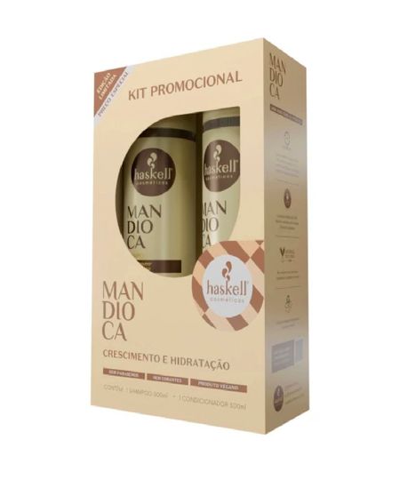 kit haskell shampoo e condicionador mandioca 300ml 300 ML kit haskell shampoo e condicionador mandioca 300ml 300 ML