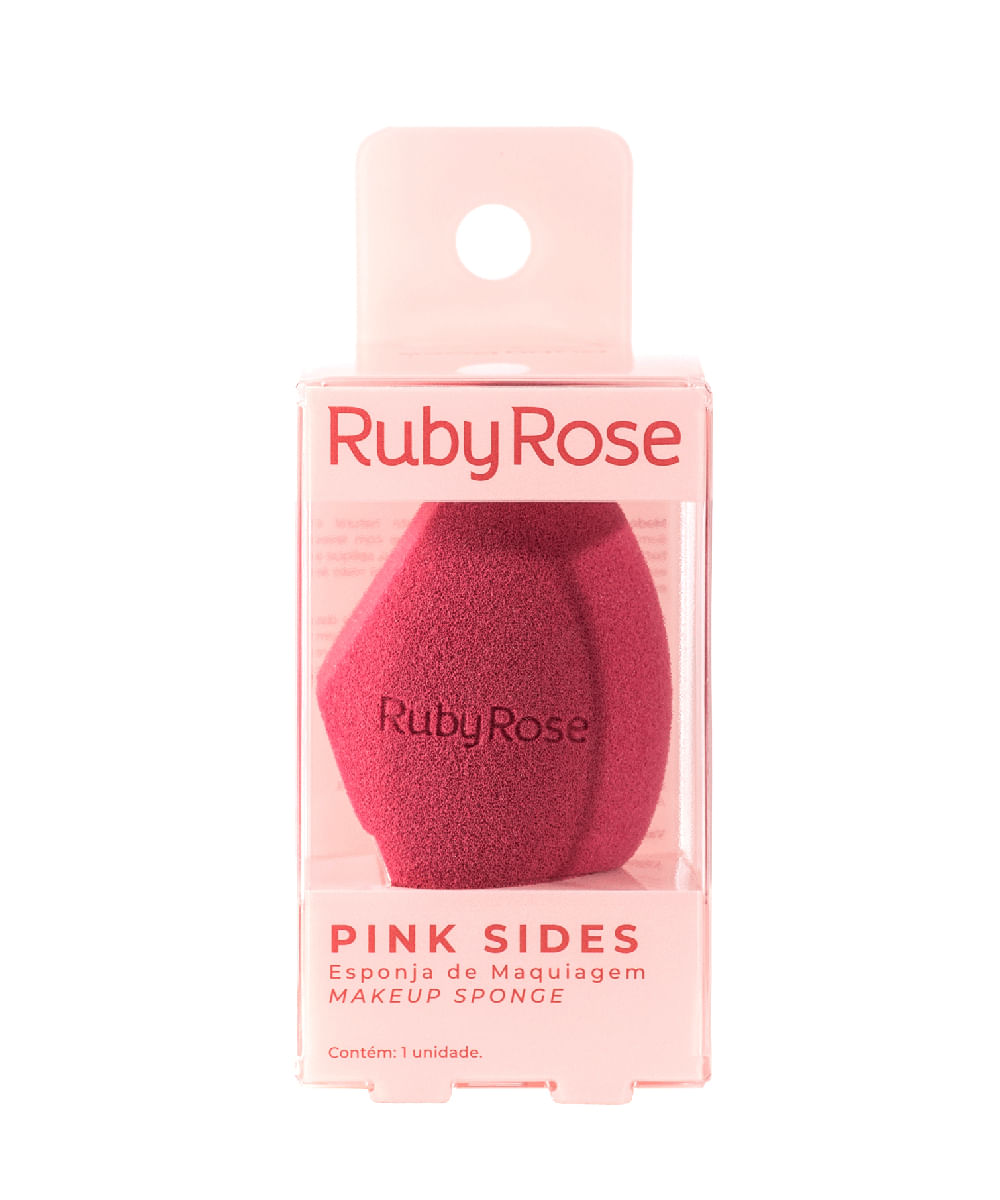 esponja para maquiagem ruby rose pink sides