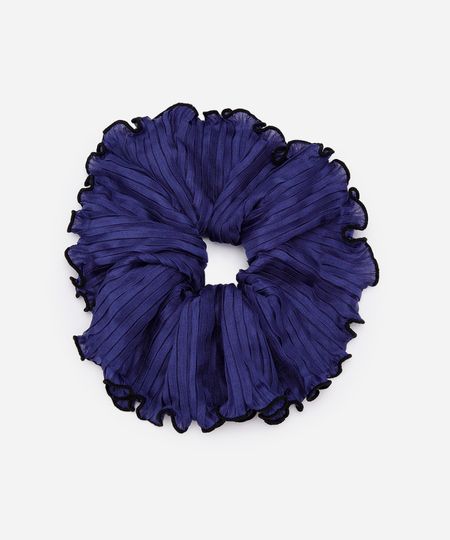 elástico de cabelo scrunchie plissado mindset azul UNICO