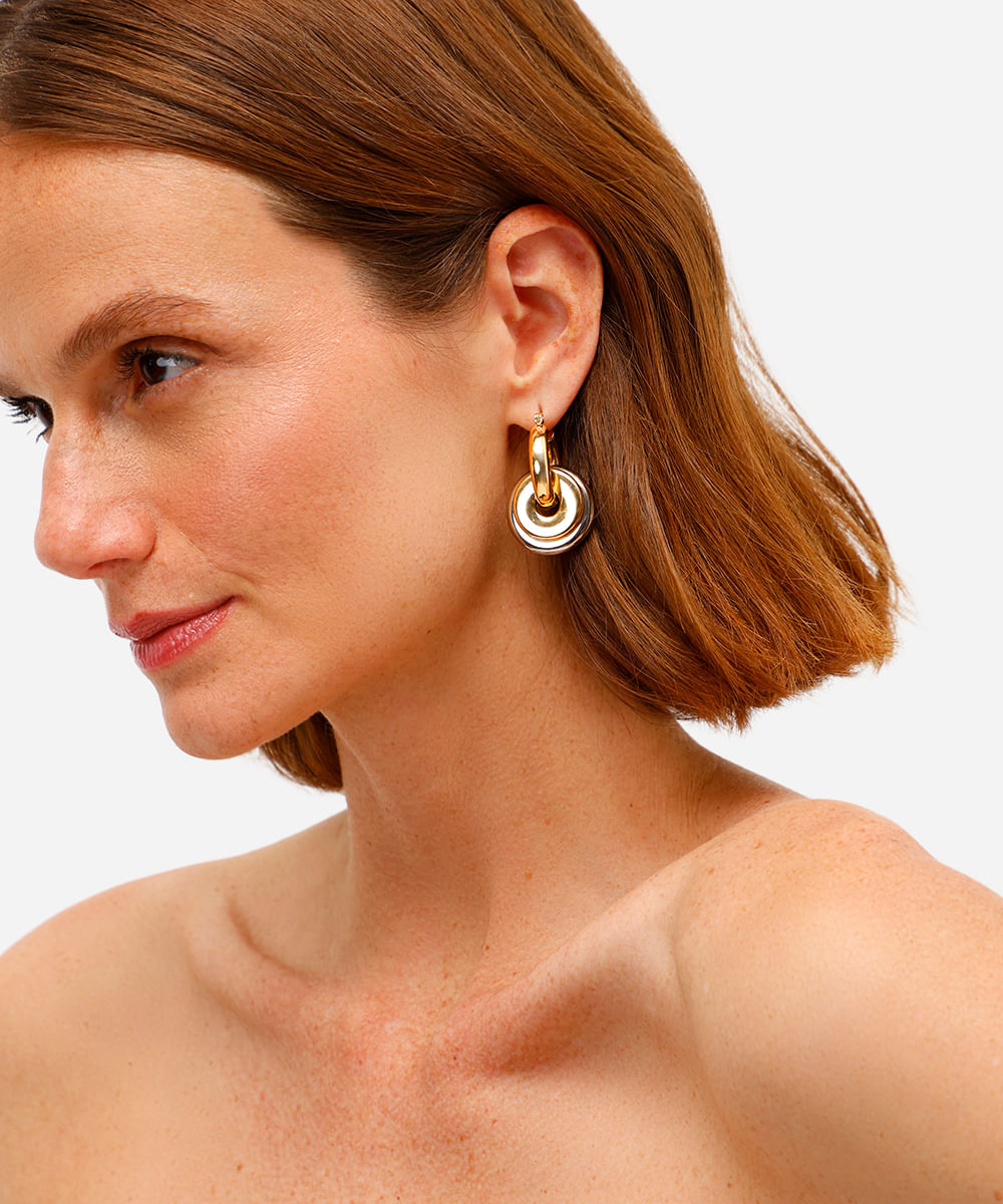 brinco argola colorido