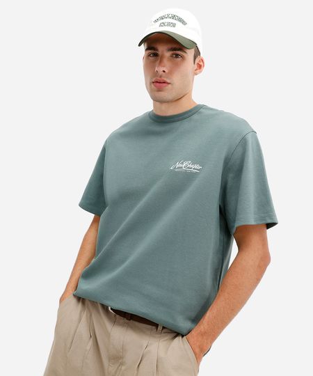 camiseta masculina com algodão new chapter verde PP