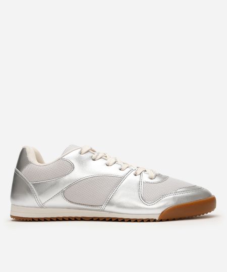 tênis esportivo feminino ace com recortes prateado 35 tênis esportivo feminino ace com recortes prateado 35