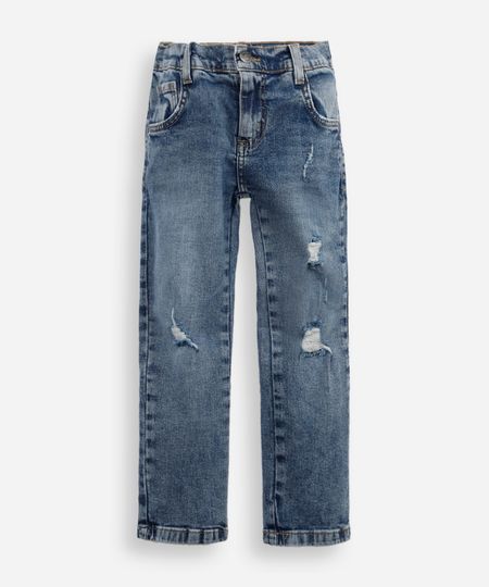calça skinny infantil jeans destroyed azul 8 calça skinny infantil jeans destroyed azul 8