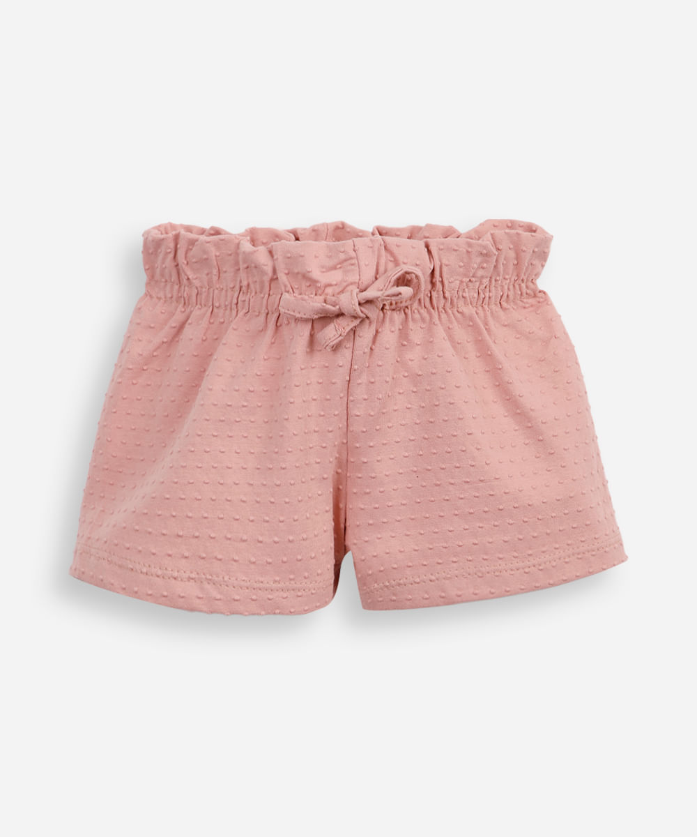 short clochard infantil texturizado rosa