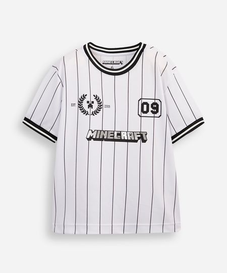 camiseta esportiva infantil minecraft off white 8