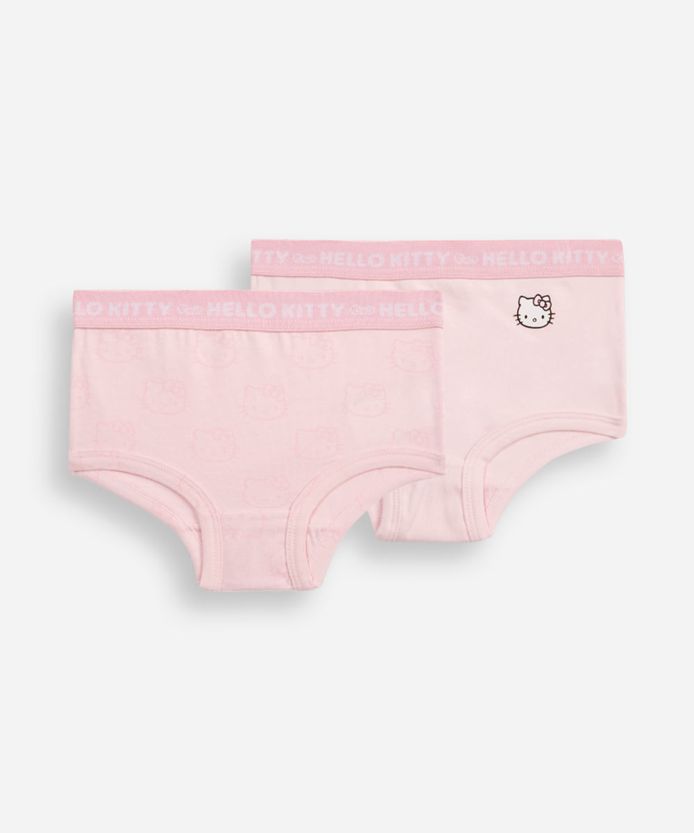 Vista 2 kit de 2 calcinhas infantis biquíni hello kitty rosa C&A Multicor C&A Multicor
