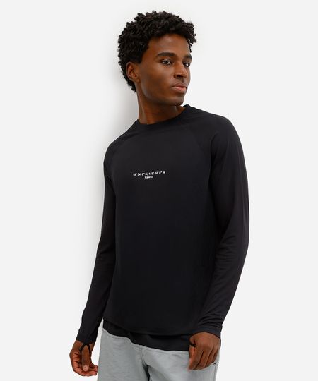 camiseta raglan masculina com proteção uv preta M
