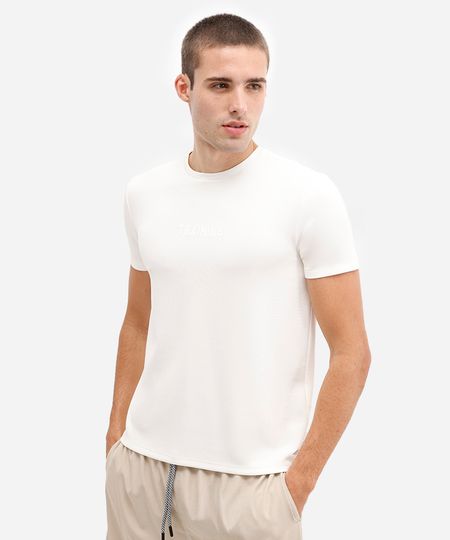 camiseta slim masculina de modal esportiva ace básica branca G camiseta slim masculina de modal esportiva ace básica branca G