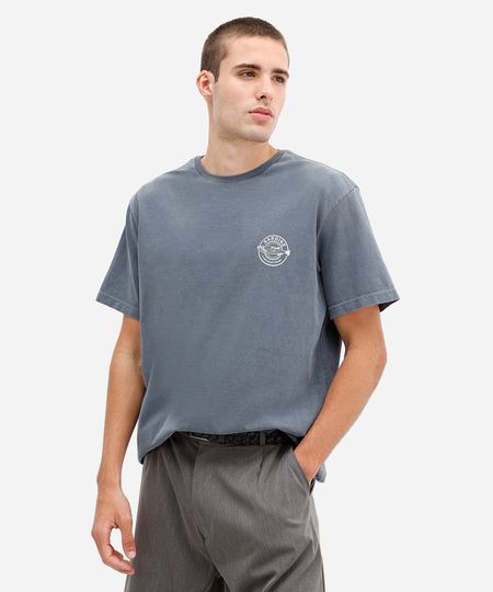 camiseta masculina de algodão estonada e estampada azul G camiseta masculina de algodão estonada e estampada azul G