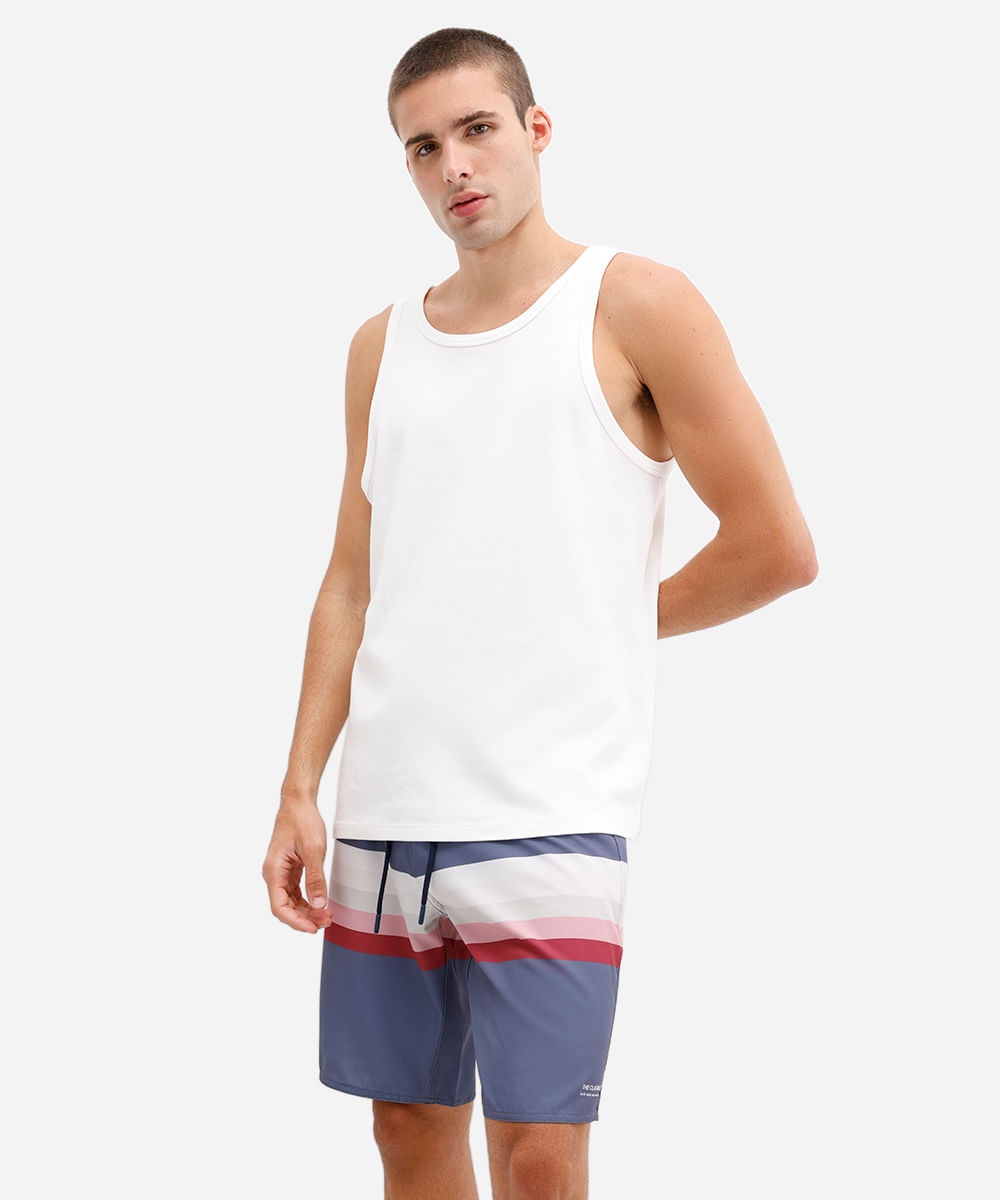 short boardshort masculino listrado azul