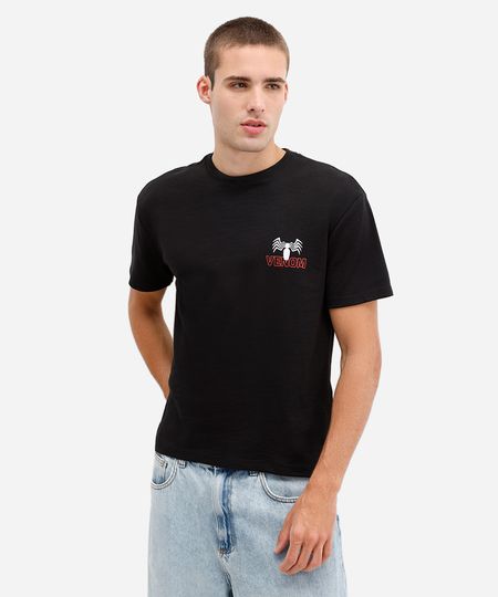camiseta masculina de algodão venom preta G