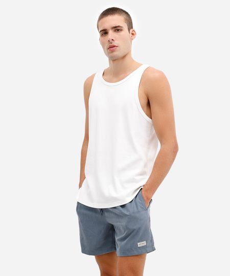 bermuda masculina em suede com bolsos elástico e cordão cinza M bermuda masculina em suede com bolsos elástico e cordão cinza M