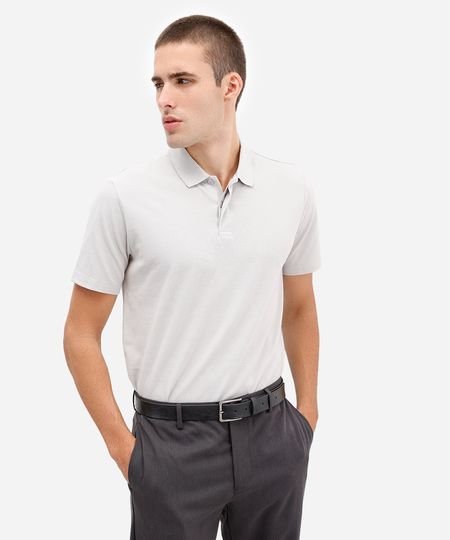 polo comfort masculina manga curta cinza G polo comfort masculina manga curta cinza G