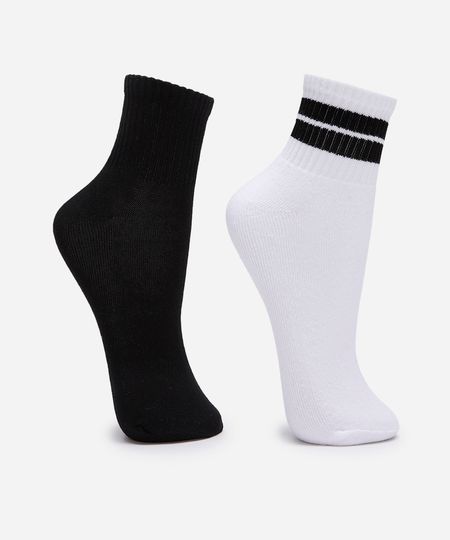 kit de 2 meias infantis cano médio colorido 26-29 kit de 2 meias infantis cano médio colorido 26-29