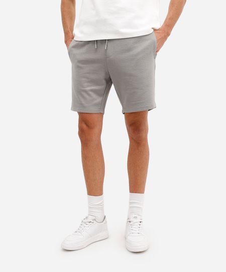 bermuda relaxed moletom cós elastico com cordão verde M bermuda relaxed moletom cós elastico com cordão verde M