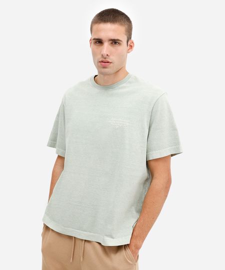 camiseta masculina de algodão manga curta estampada verde GG camiseta masculina de algodão manga curta estampada verde GG