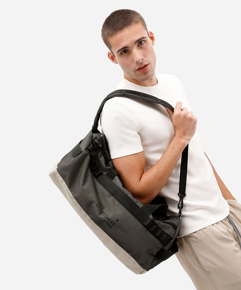 mala esportiva ace texturizada bege