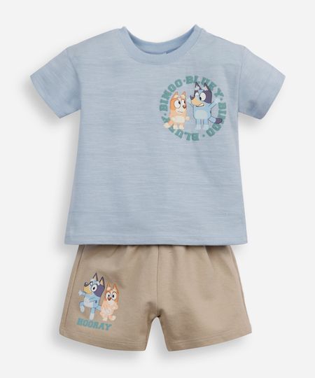 conjunto infantil curto em algodão bluey azul 5 conjunto infantil curto em algodão bluey azul 5