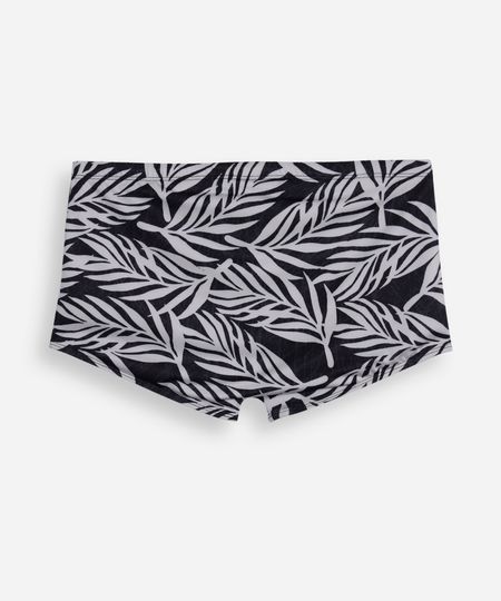 sunga boxer folhagem proteção uv preto P sunga boxer folhagem proteção uv preto P