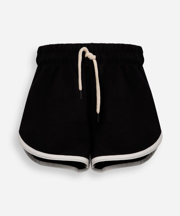 short básico infantil em moletom preto 10