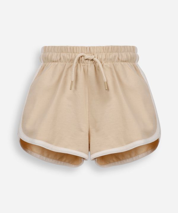 short básico infantil em moletom bege 8