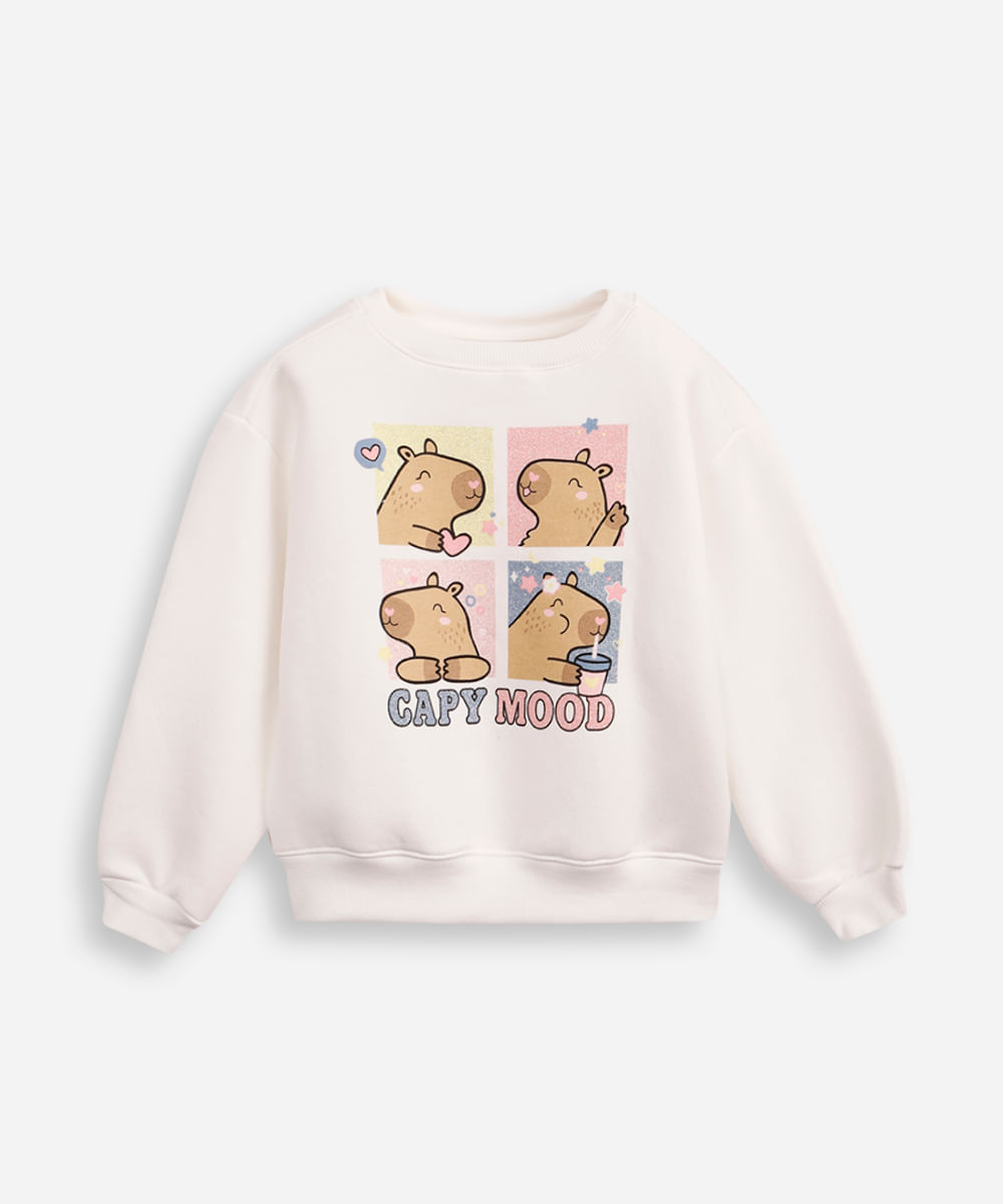 moletom infantil capivara moods off white