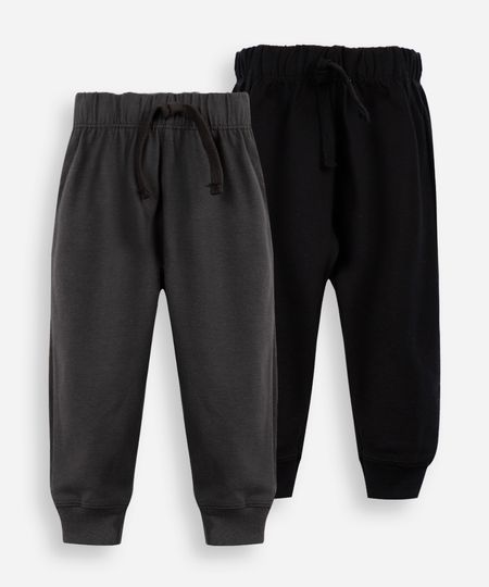 kit 2 calças infantis básicas de algodão - colorido 3 kit 2 calças infantis básicas de algodão - colorido 3