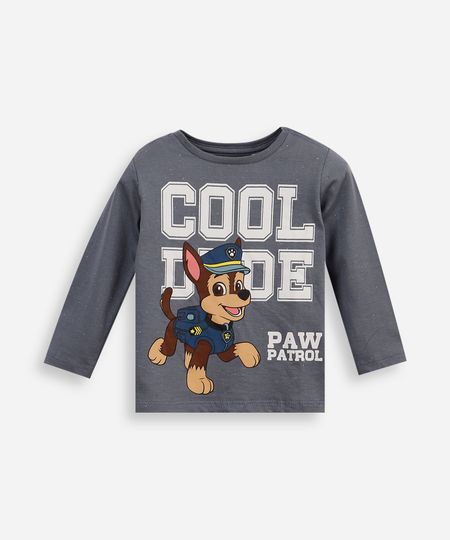 camiseta de algodão botonê infantil patrulha canina azul 1