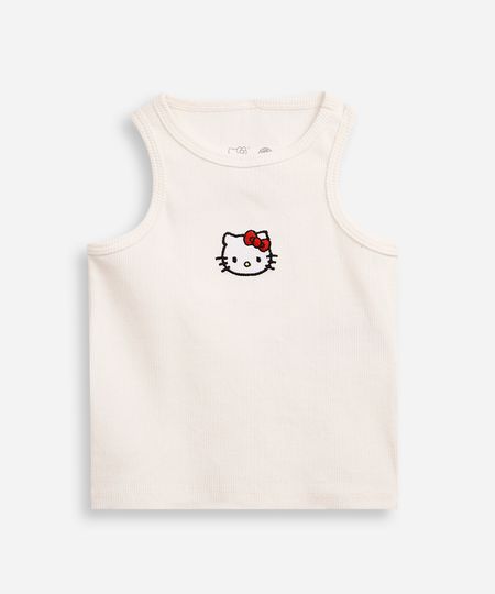 regata infantil canelada hello kitty bordado off white 4