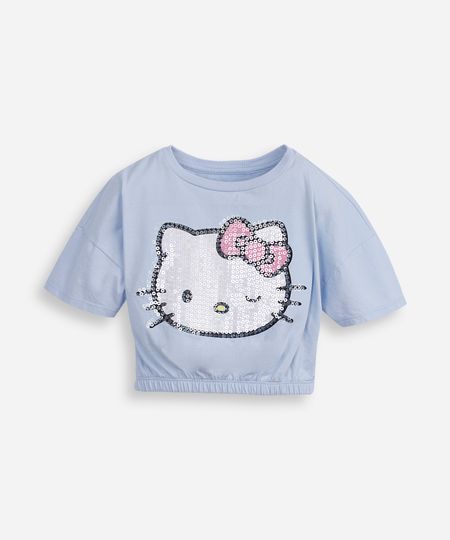 blusa infantil de algodão hello kitty azul 8 blusa infantil de algodão hello kitty azul 8